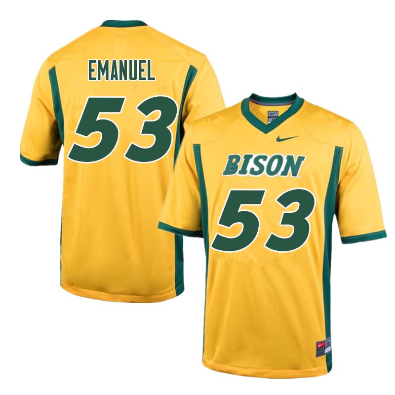 Men #53 Kyle Emanuel North Dakota State Bison College Football Jerseys Sale-Yellow - Click Image to Close
